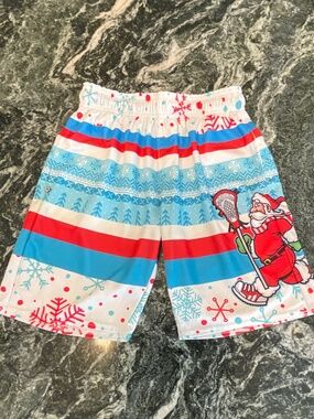 Christmas Themed Lacrosse Unlimited Shorts Youth Medium (10-12)